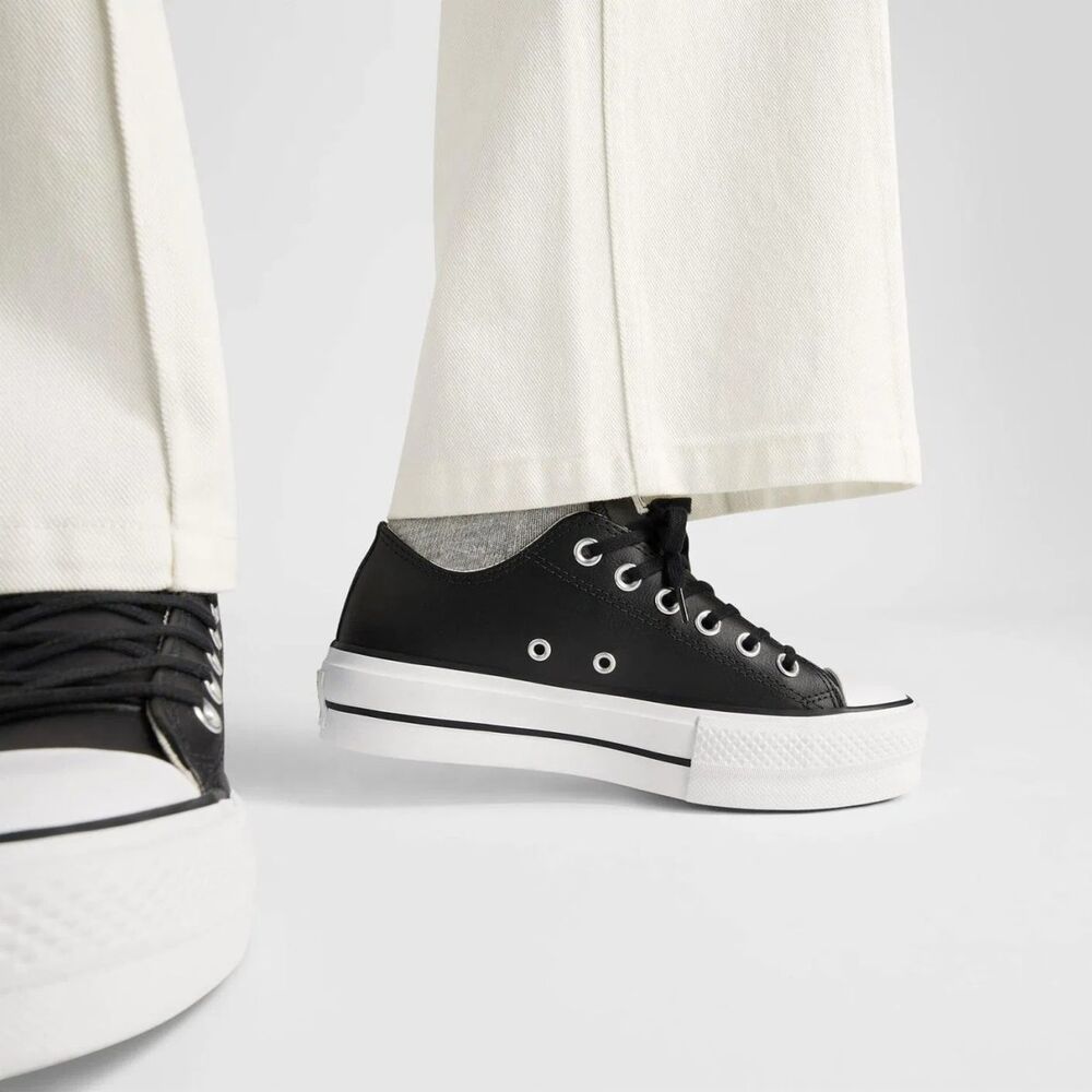 Converse Chuck Taylor All Star Lift Unisex Siyah Deri Platform Sneaker 561681C - 3