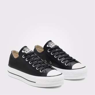 Converse Chuck Taylor All Star Lift Unisex Siyah Deri Platform Sneaker 561681C - 5