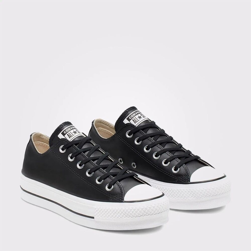 Converse Chuck Taylor All Star Lift Unisex Siyah Deri Platform Sneaker 561681C - 5
