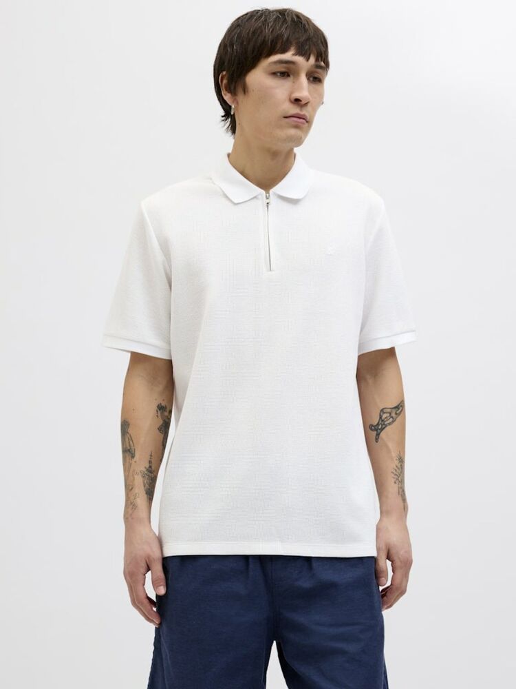 Jack Jones Austın Zıp Fermuarlı Polo Yaka Erkek Tişört 12279177 - 2