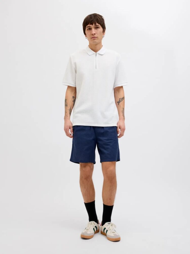 Jack Jones Austın Zıp Fermuarlı  Polo Yaka Erkek Tişört 12279177 (1)