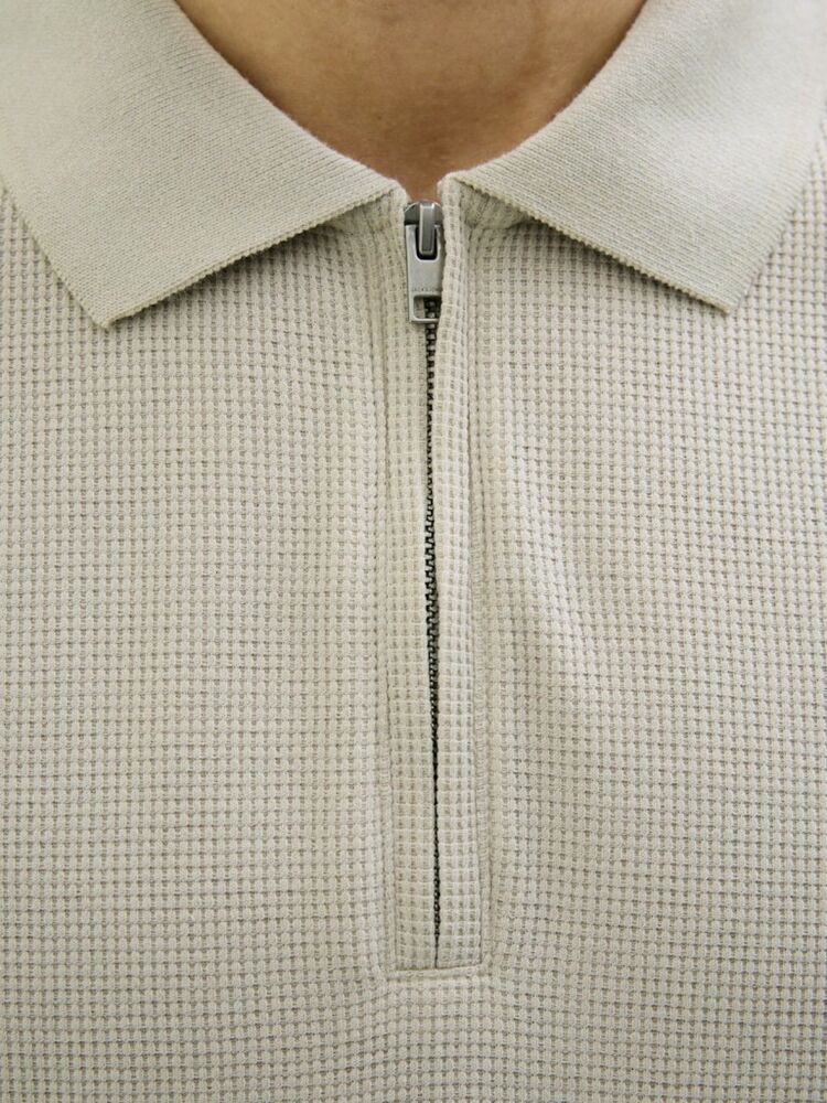 Jack Jones Austın Zıp Fermuarlı Polo Yaka Erkek Tişört 12279177 - 2