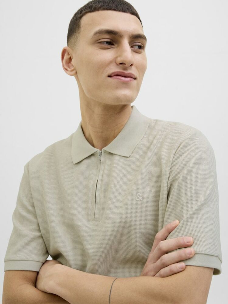 Jack Jones Austın Zıp Fermuarlı Polo Yaka Erkek Tişört 12279177 - 5