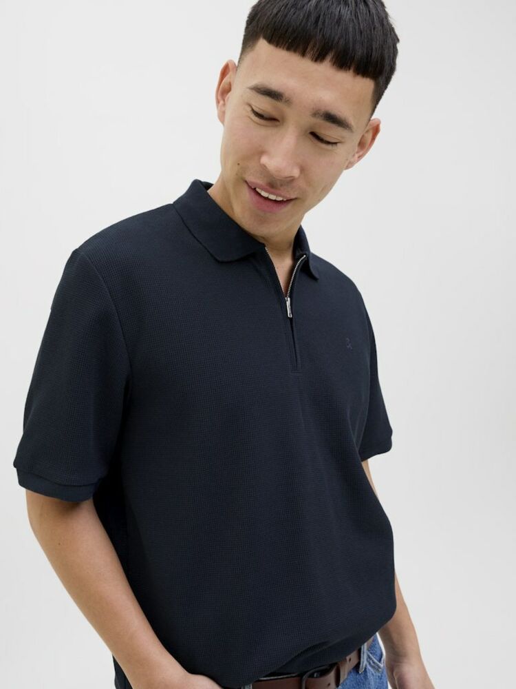 Jack Jones Austın Zıp Fermuarlı Polo Yaka Erkek Tişört 12279177 - 2