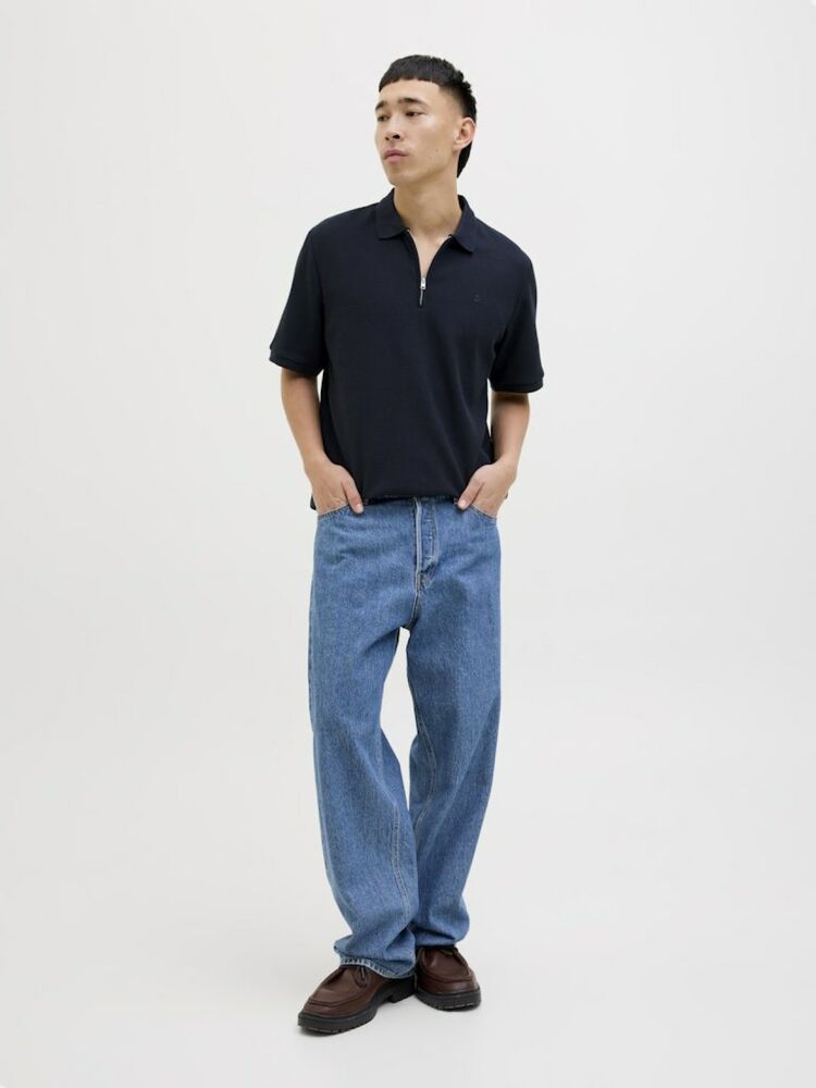 Jack Jones Austın Zıp Fermuarlı Polo Yaka Erkek Tişört 12279177 - 5