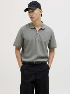 Jack Jones Austın Zıp Fermuarlı Polo Yaka Erkek Tişört 12279177 - 2