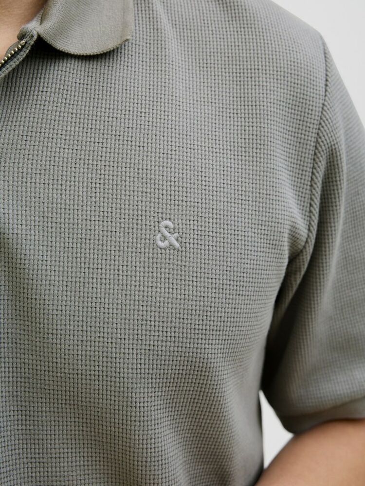 Jack Jones Austın Zıp Fermuarlı Polo Yaka Erkek Tişört 12279177 - 5