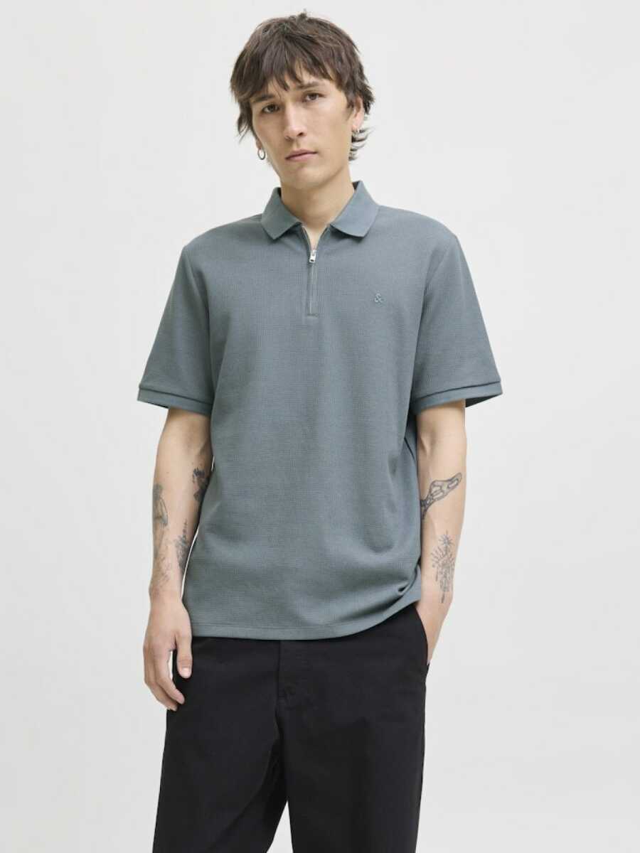 Jack Jones Austın Zıp Fermuarlı  Polo Yaka Erkek Tişört 12279177