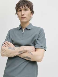 Jack Jones Austın Zıp Fermuarlı Polo Yaka Erkek Tişört 12279177 - Jack Jones (1)