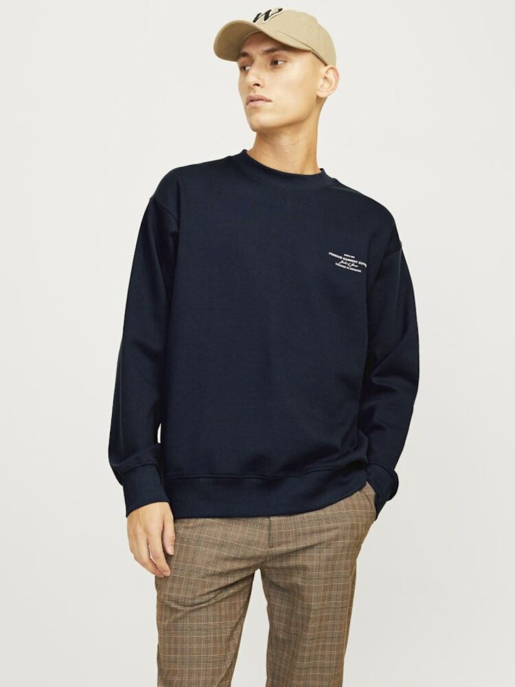 Jack Jones Blachad Brandıng Bisiklet Yaka Erkek Sweat 12261386 (1)