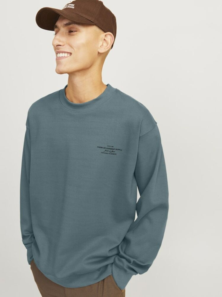 Jack Jones Blachad Brandıng Bisiklet Yaka Erkek Sweat 12261386 (1)