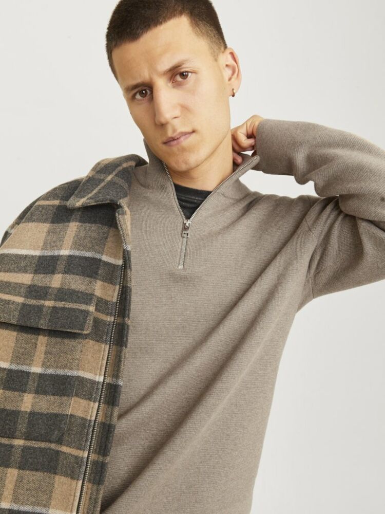 Jack Jones Blamılano Fermuarlı YakaRelax Fit Erkek Kazak 12259664 (1)