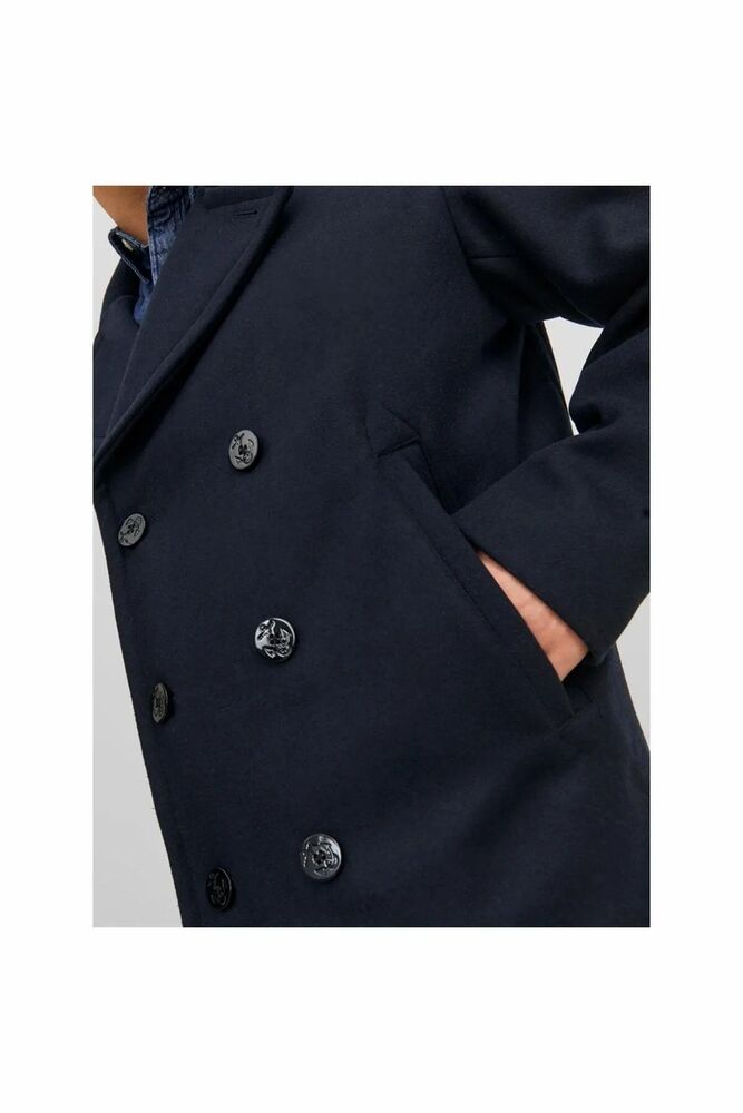 Jack Jones Blucaptaın Wool Pea Coat Erkek Kaşe Kaban 12239479 - 3