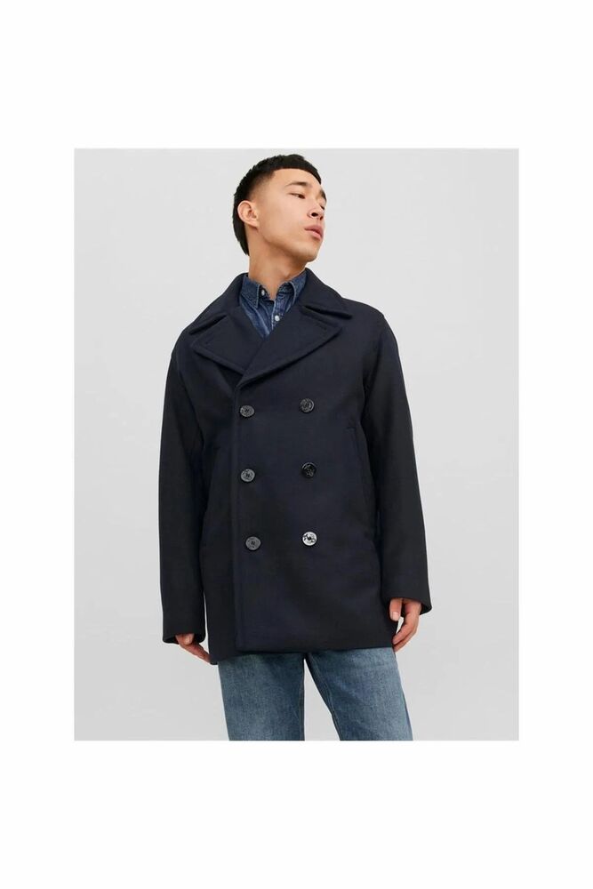 Jack Jones Blucaptaın Wool Pea Coat Erkek Kaşe Kaban 12239479 - 1
