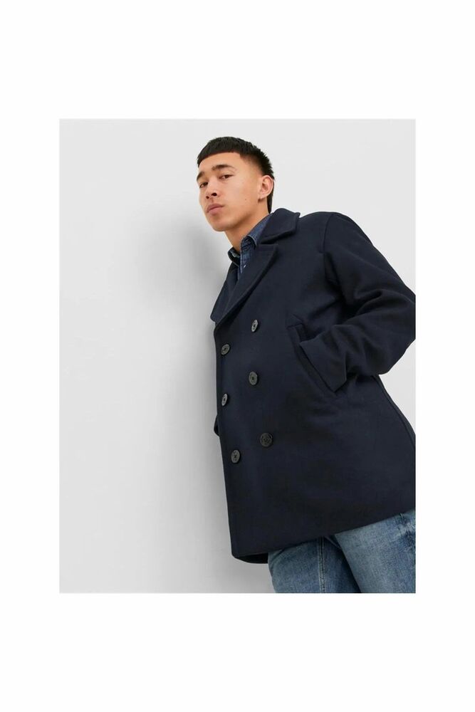 Jack Jones Blucaptaın Wool Pea Coat Erkek Kaşe Kaban 12239479 - 2