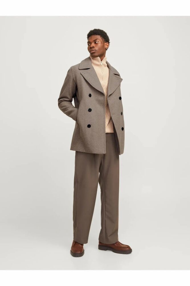 Jack Jones Blucaptaın Wool Pea Coat Erkek Kaşe Kaban 12239479