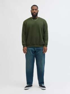 Jack Jones Bradley Bisiklet Yaka Büyük Beden Erkek Sweat 12250594 - Jack Jones Plus (1)