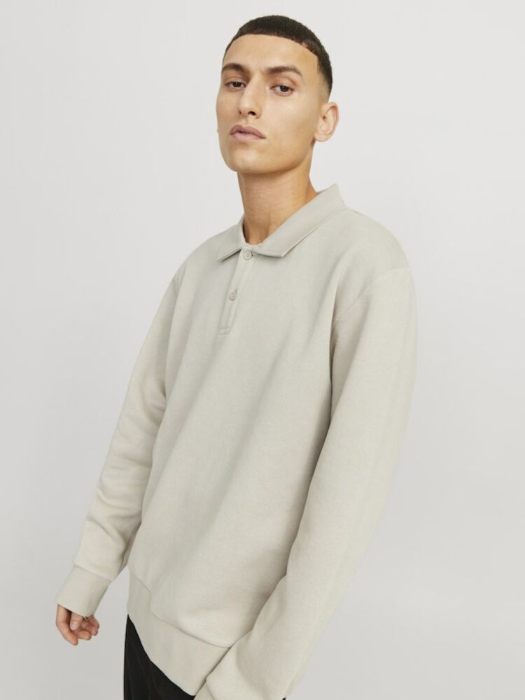 Jack Jones Bradley Polo Yaka Relax Fit Erkek Sweat 12278586 (1)