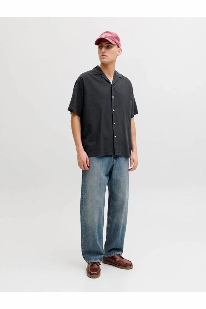 Jack Jones Breeze Lınen Brand Relax Fit Erkek Gömlek 12288594 (1)