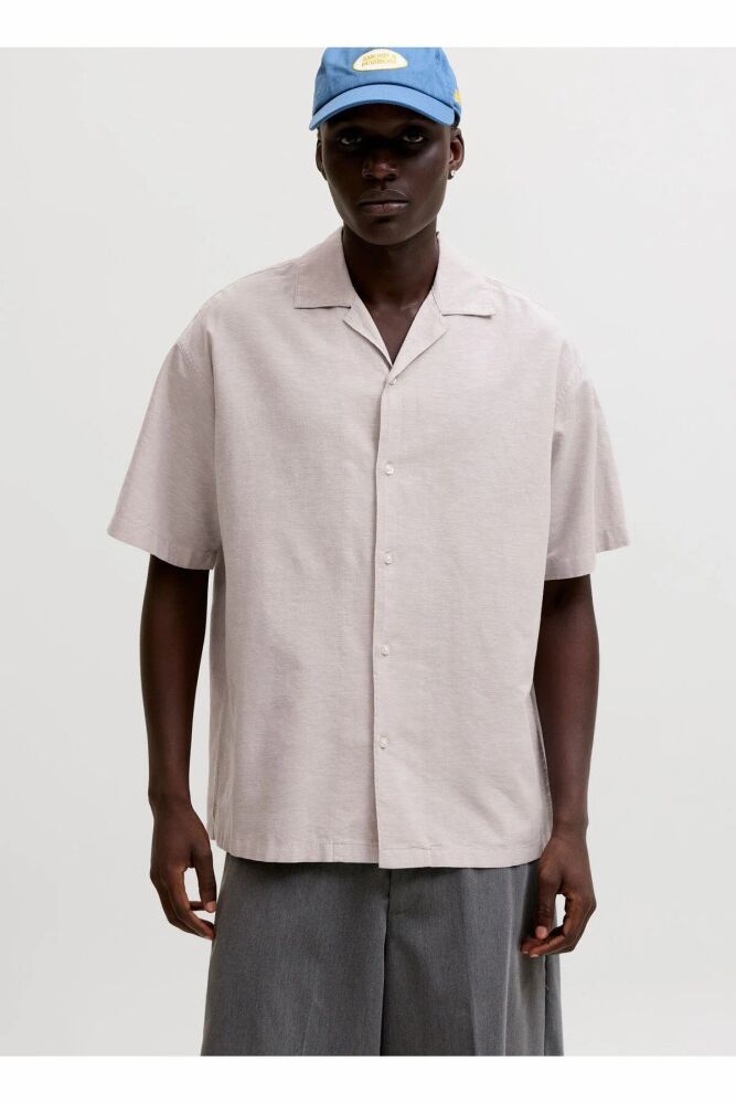 Jack Jones Breeze Lınen Brand Relax Fit Erkek Gömlek 12288594 (1)