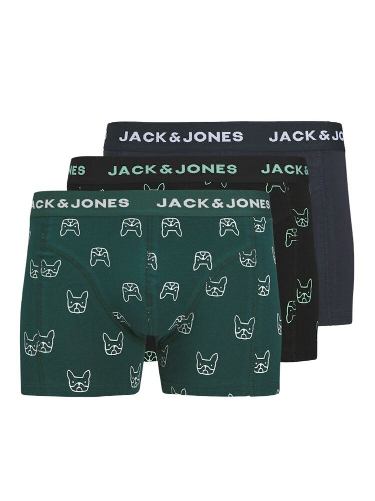 Jack Jones Denım Dog Baskılı 3 Lü Paket Erkek Boxer 12275817 - 1