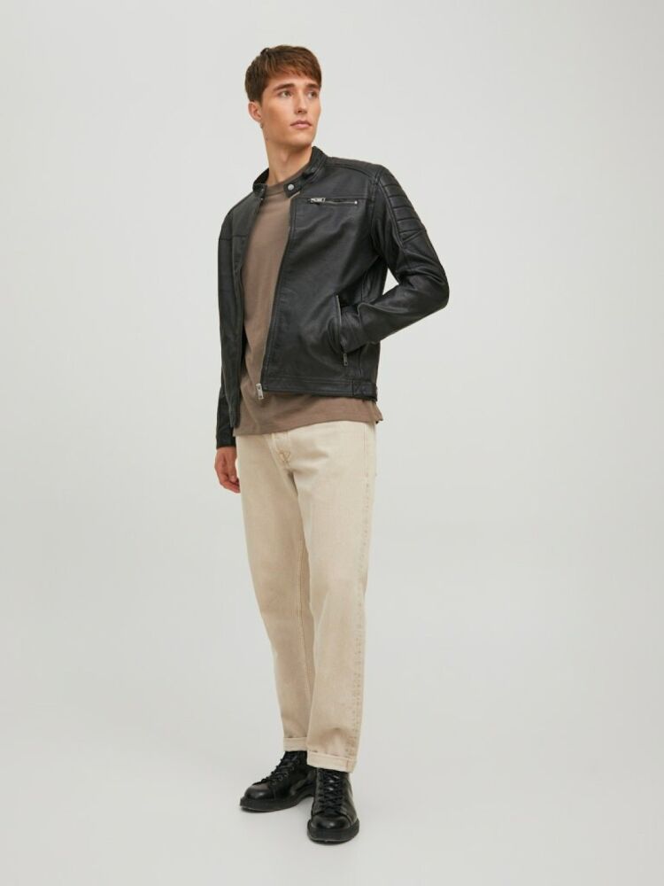 Jack Jones Htano Erkek Suni Deri Ceket 12182192 - 4