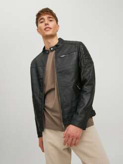 Jack Jones Htano Erkek Suni Deri Ceket 12182192 - 5