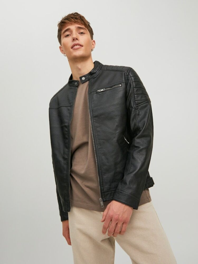 Jack Jones Htano Erkek Suni Deri Ceket 12182192 - 5
