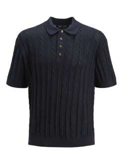 Jack Jones Lamason Knıt Oversize Fit Triko Polo Yaka Erkek Tişört 12277518 - 1