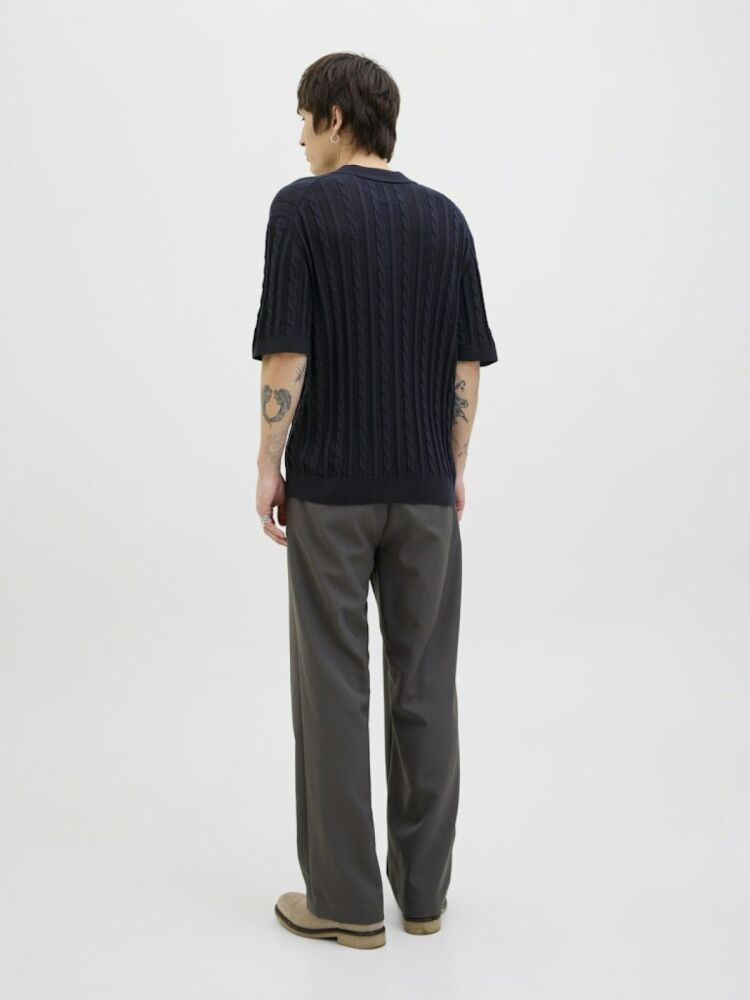 Jack Jones Lamason Knıt Oversize Fit Triko Polo Yaka Erkek Tişört 12277518 - 3
