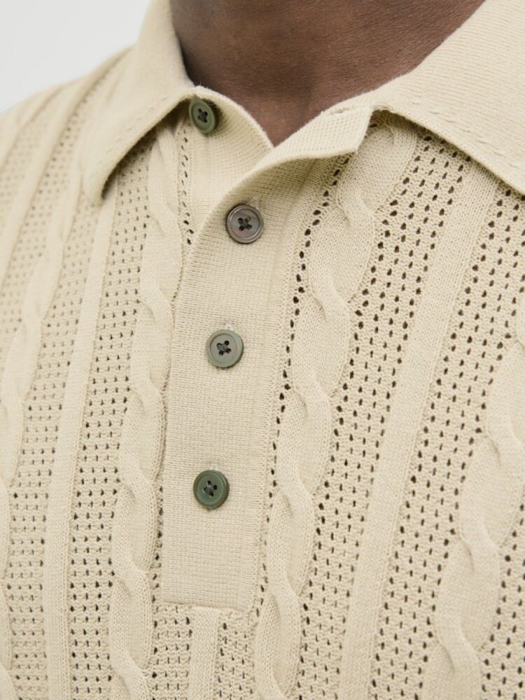 Jack Jones Lamason Knıt Oversize Fit Triko Polo Yaka Erkek Tişört 12277518 - 4