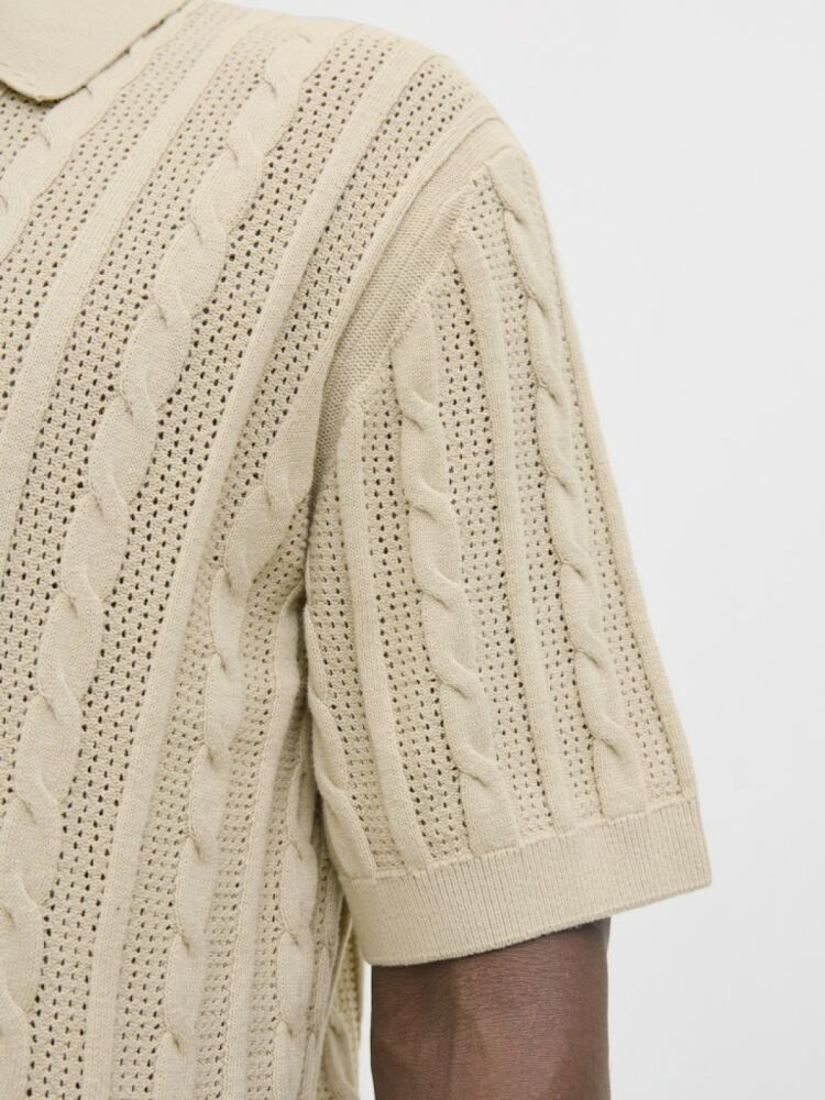 Jack Jones Lamason Knıt Oversize Fit Triko Polo Yaka Erkek Tişört 12277518 (1)