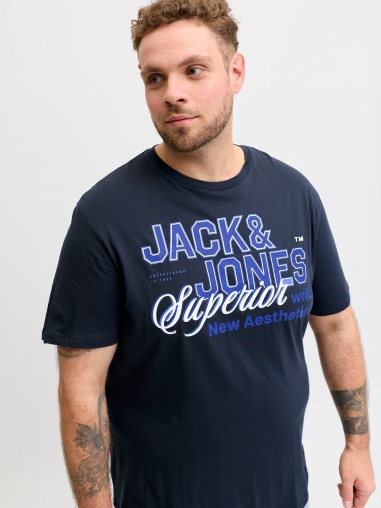 Jack Jones Logo Büyük Beden Erkek Tişört 12289691 (1)