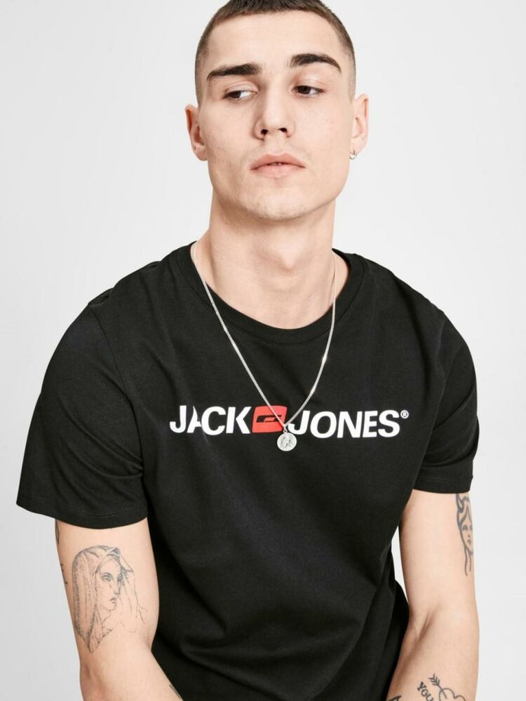 Jack Jones Logo Crew Neck Noos Erkek Tişört 12137126 - 4
