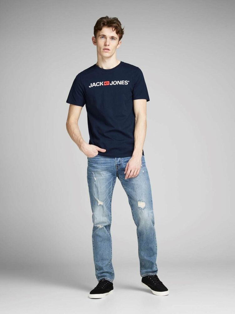 Jack Jones Logo Crew Neck Noos Erkek Tişört 12137126 - 4