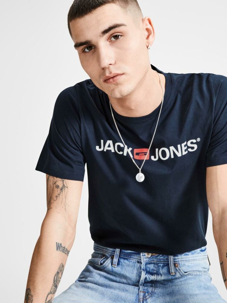 Jack Jones Logo Crew Neck Noos Erkek Tişört 12137126 - 5