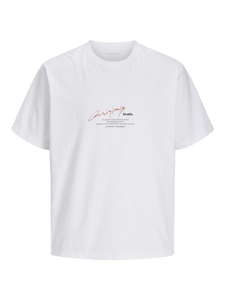 Jack Jones Manchester Scrıpt Loose Fit Erkek Tişört 12273373 - 1