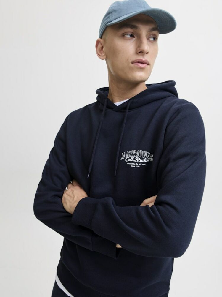 Jack Jones Mokoto Kapüşonlu Logo Regular Fit Erkek Sweat 12278606 (1)