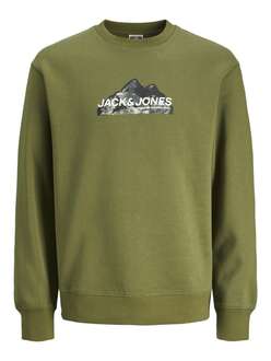 Jack Jones Mountaın Logo Bisiklet Yaka Erkek Sweat 12262094 - 1