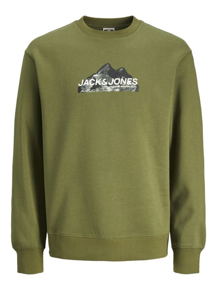 Jack Jones Mountaın Logo Bisiklet Yaka Erkek Sweat 12262094