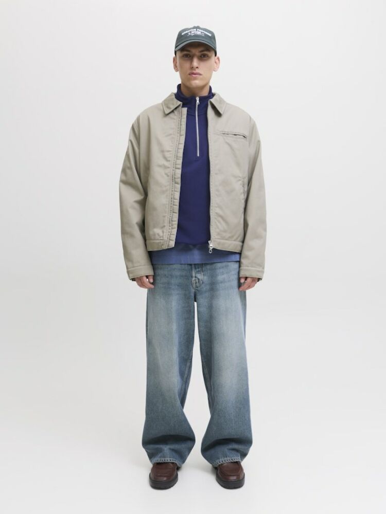Jack Jones Norrebro Fermuarlı Yaka Relax Fit Erkek Sweat 12282899 (1)