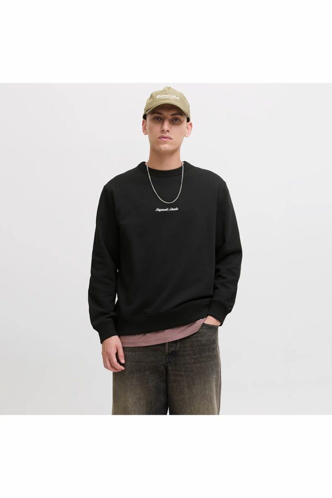 Jack Jones Norrebro Relax Fit Bisiklet Yaka Erkek Sweat 12282893