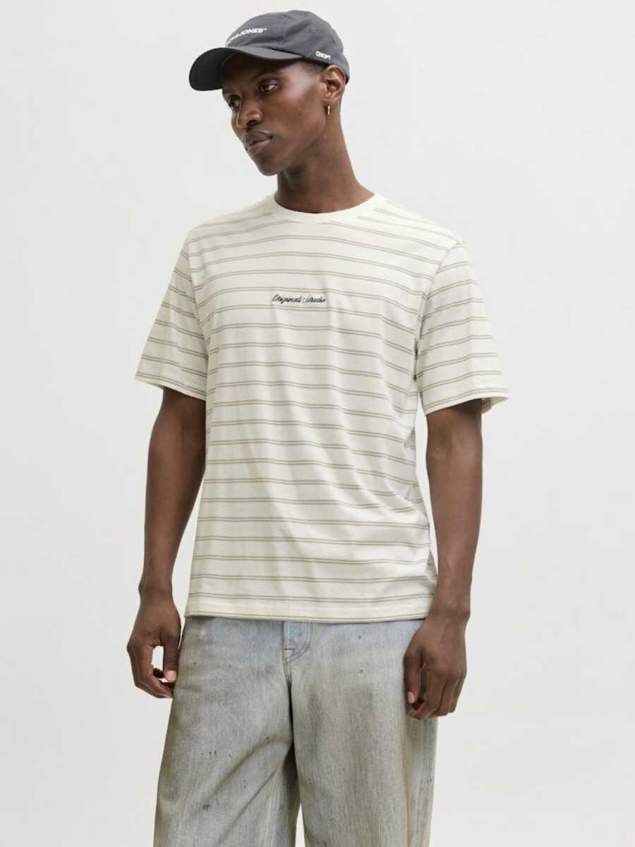 Jack Jones Norrebro Strıpe Çizgili Relax Fit Erkek Tişört 12291021