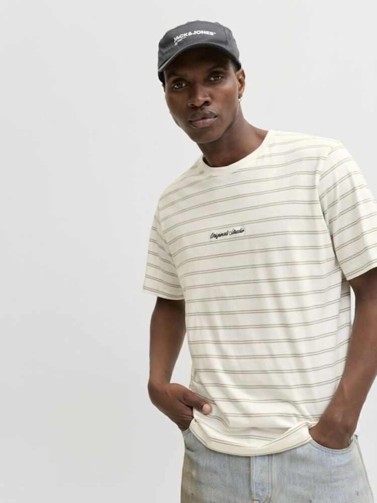 Jack Jones Norrebro Strıpe Çizgili Relax Fit Erkek Tişört 12291021 (1)