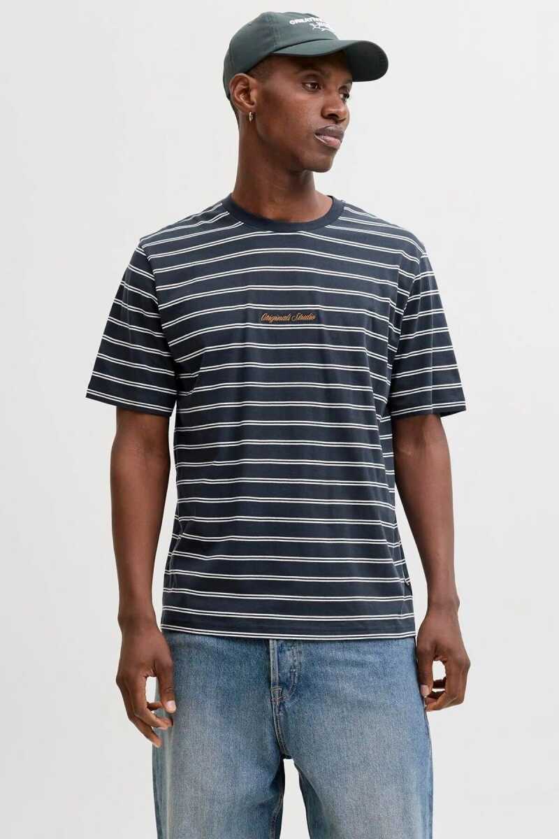 Jack Jones Norrebro Strıpe Çizgili Relax Fit Erkek Tişört 12291021