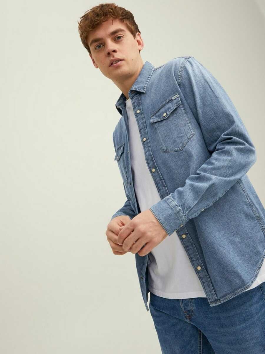 Jack Jones Sheridan Erkek Jean Gömlek 12138115 - 3