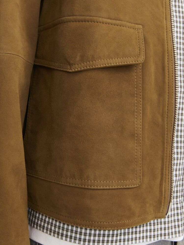 Jack Jones Suede Hakiki suet Erkek Ceket 12278575 - 5