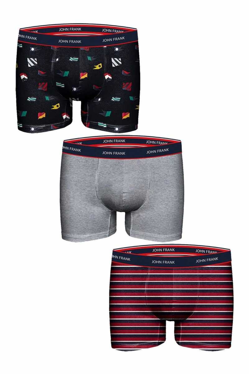 John Frank Feel Good Üçlü Paket Erkek Boxer JF3BFG01