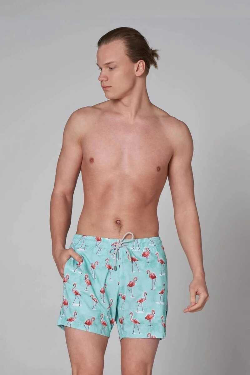 John Frank Gts All Over Prınted Erkek Deniz Şortu JFSSSWL60-FLAMINGO MINT