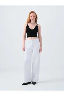 Loft Wıde Leg Helıos Whıte Wash Kadın Jean Pantolon LF2039976 - 1